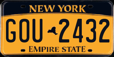 NY license plate GOU2432