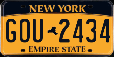 NY license plate GOU2434