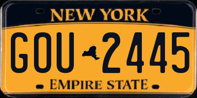 NY license plate GOU2445