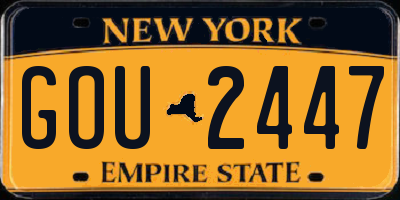 NY license plate GOU2447