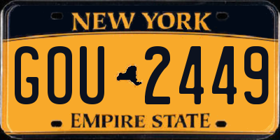 NY license plate GOU2449