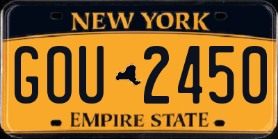 NY license plate GOU2450