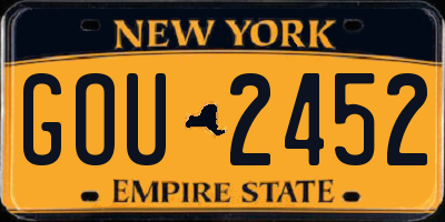 NY license plate GOU2452