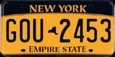 NY license plate GOU2453