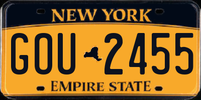 NY license plate GOU2455