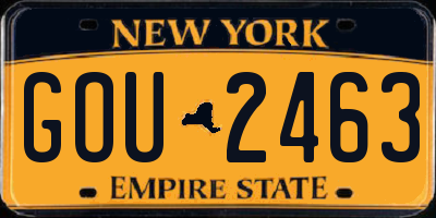 NY license plate GOU2463