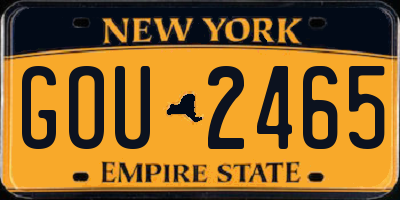 NY license plate GOU2465
