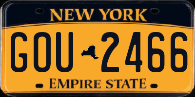 NY license plate GOU2466