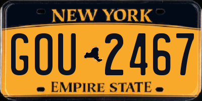 NY license plate GOU2467