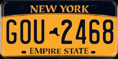 NY license plate GOU2468