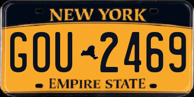 NY license plate GOU2469