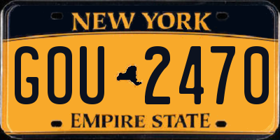 NY license plate GOU2470