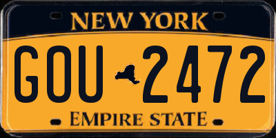 NY license plate GOU2472