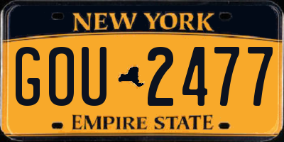 NY license plate GOU2477