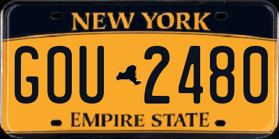 NY license plate GOU2480