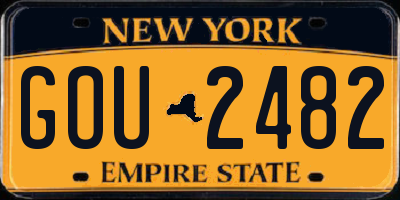 NY license plate GOU2482