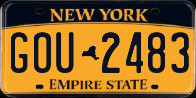 NY license plate GOU2483