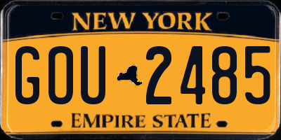 NY license plate GOU2485