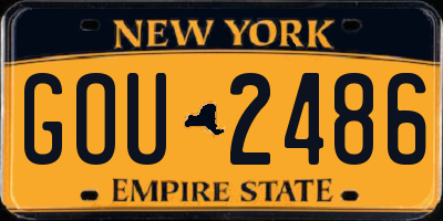 NY license plate GOU2486