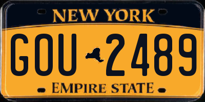 NY license plate GOU2489