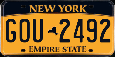 NY license plate GOU2492