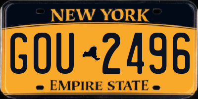NY license plate GOU2496