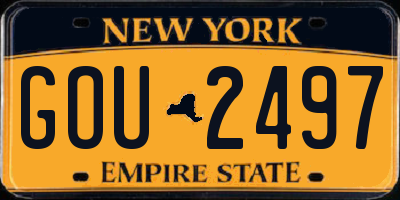 NY license plate GOU2497