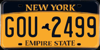 NY license plate GOU2499