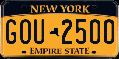 NY license plate GOU2500