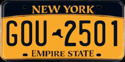 NY license plate GOU2501