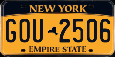 NY license plate GOU2506