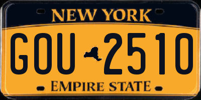 NY license plate GOU2510