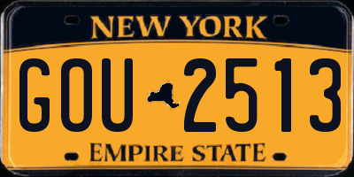 NY license plate GOU2513
