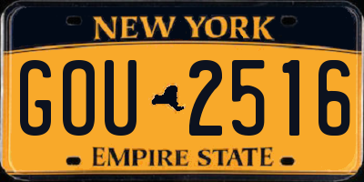 NY license plate GOU2516