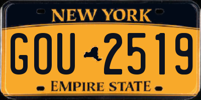 NY license plate GOU2519