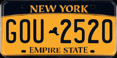 NY license plate GOU2520