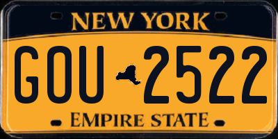 NY license plate GOU2522