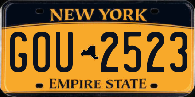 NY license plate GOU2523