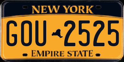 NY license plate GOU2525