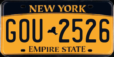 NY license plate GOU2526