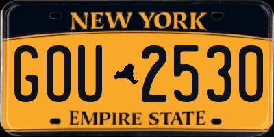 NY license plate GOU2530