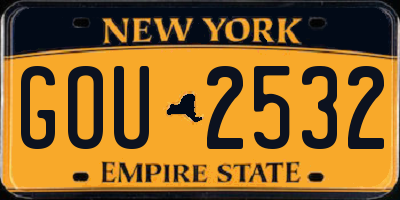 NY license plate GOU2532