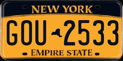NY license plate GOU2533