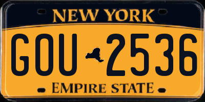 NY license plate GOU2536