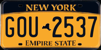 NY license plate GOU2537