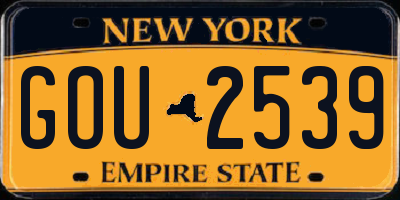 NY license plate GOU2539