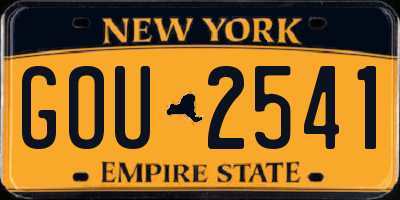 NY license plate GOU2541