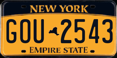 NY license plate GOU2543
