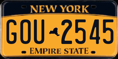 NY license plate GOU2545