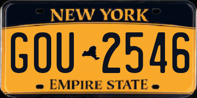 NY license plate GOU2546